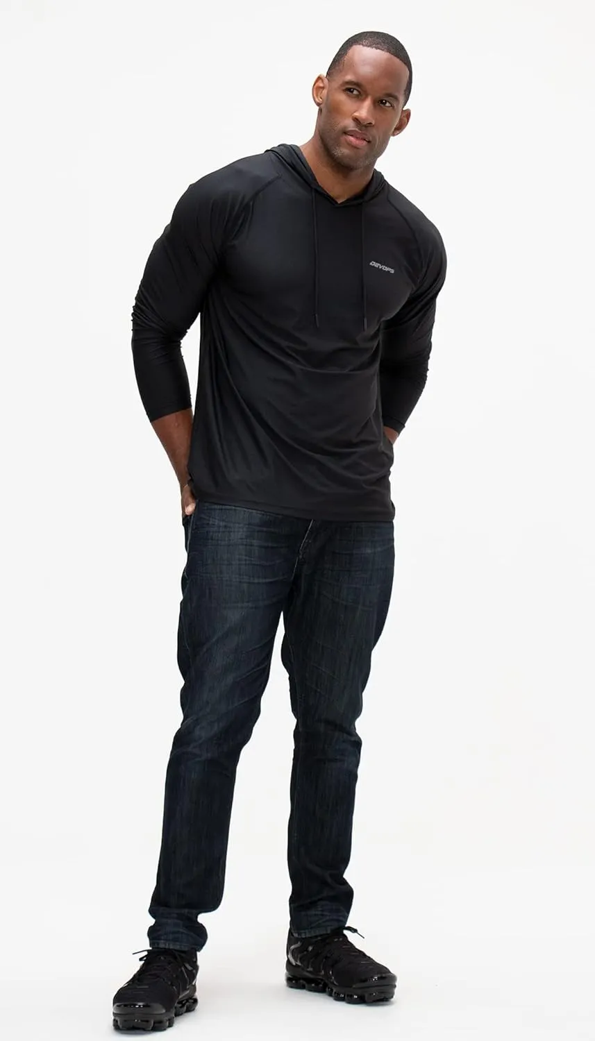 DEVOPS Men's Hoodie Long Sleeve Fishing Hiking Running Workout T-Shirts