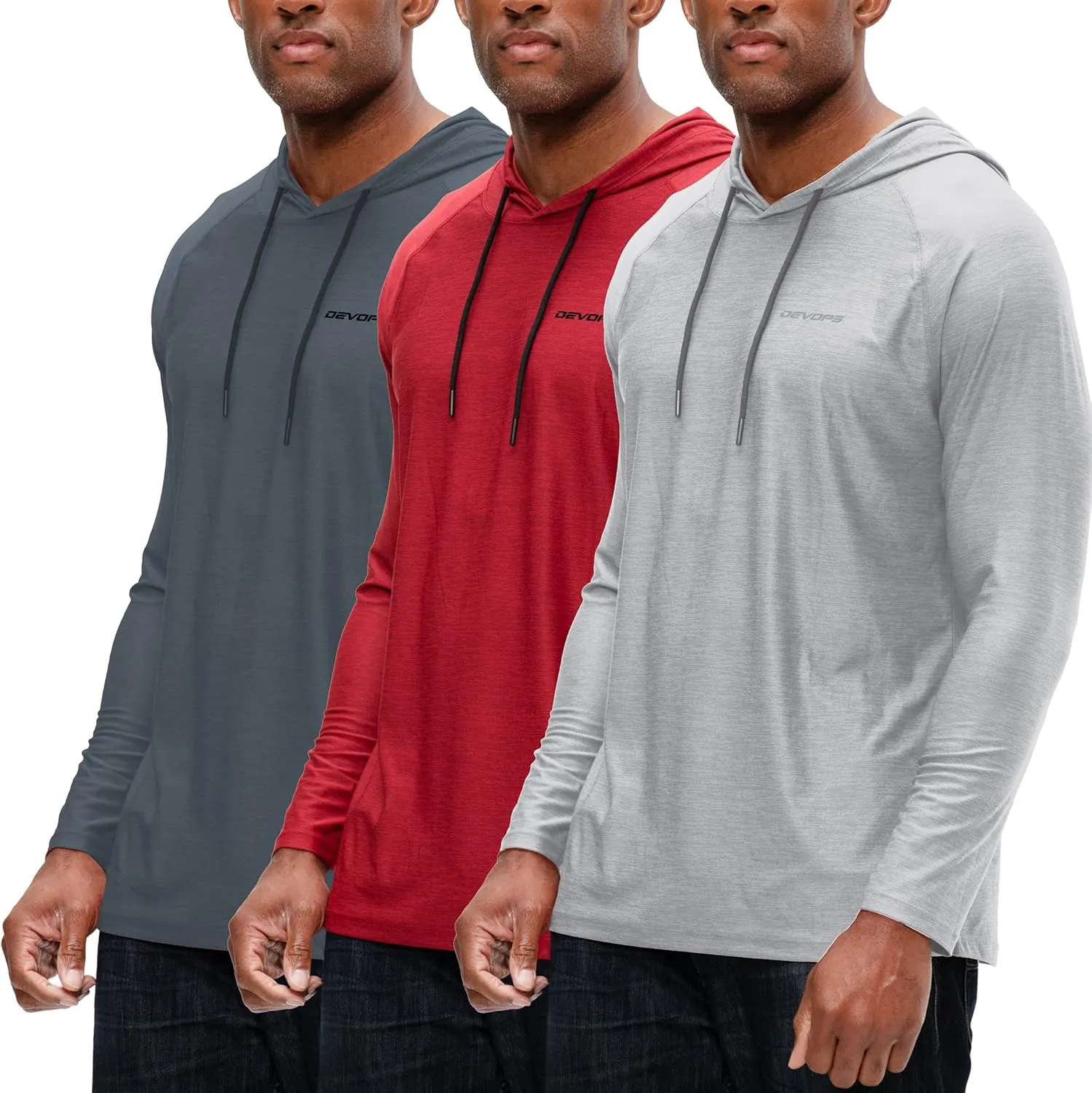 DEVOPS Men's Hoodie Long Sleeve Fishing Hiking Running Workout T-Shirts