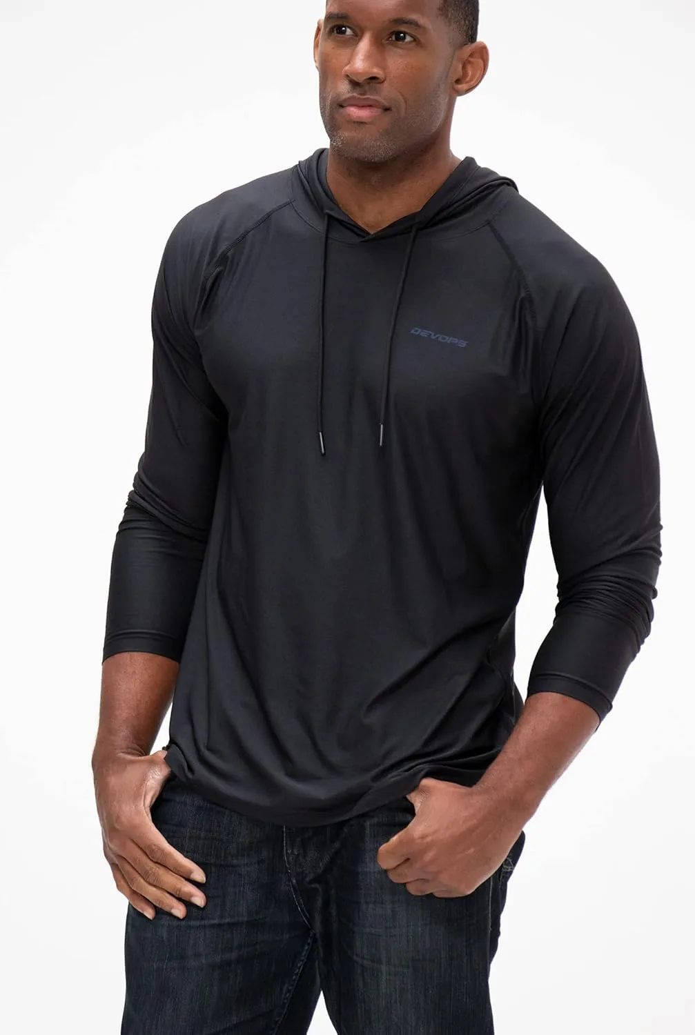 DEVOPS Men's Hoodie Long Sleeve Fishing Hiking Running Workout T-Shirts
