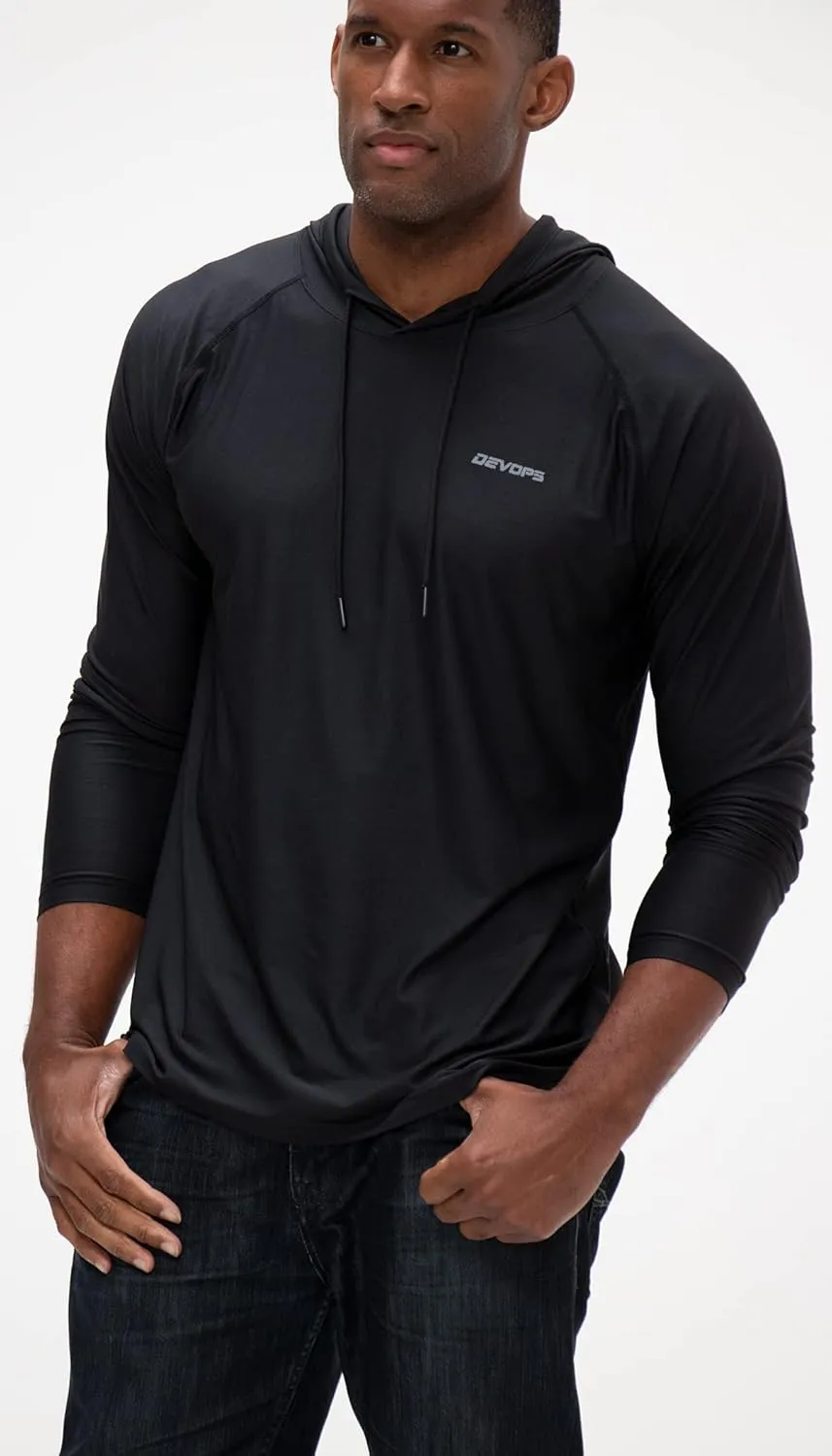 DEVOPS Men's Hoodie Long Sleeve Fishing Hiking Running Workout T-Shirts