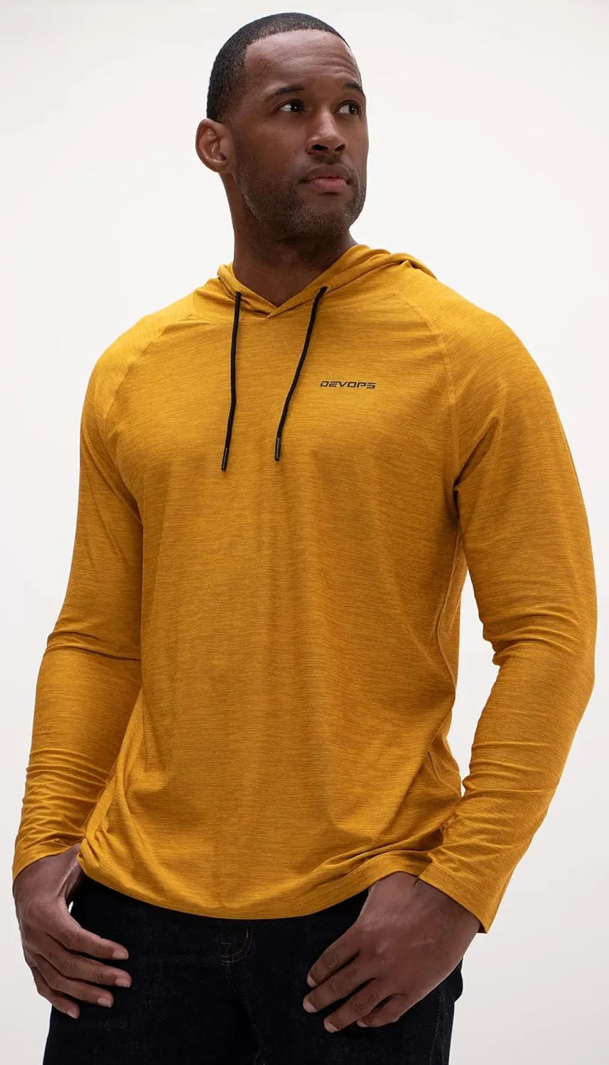 DEVOPS Men's Hoodie Long Sleeve Fishing Hiking Running Workout T-Shirts