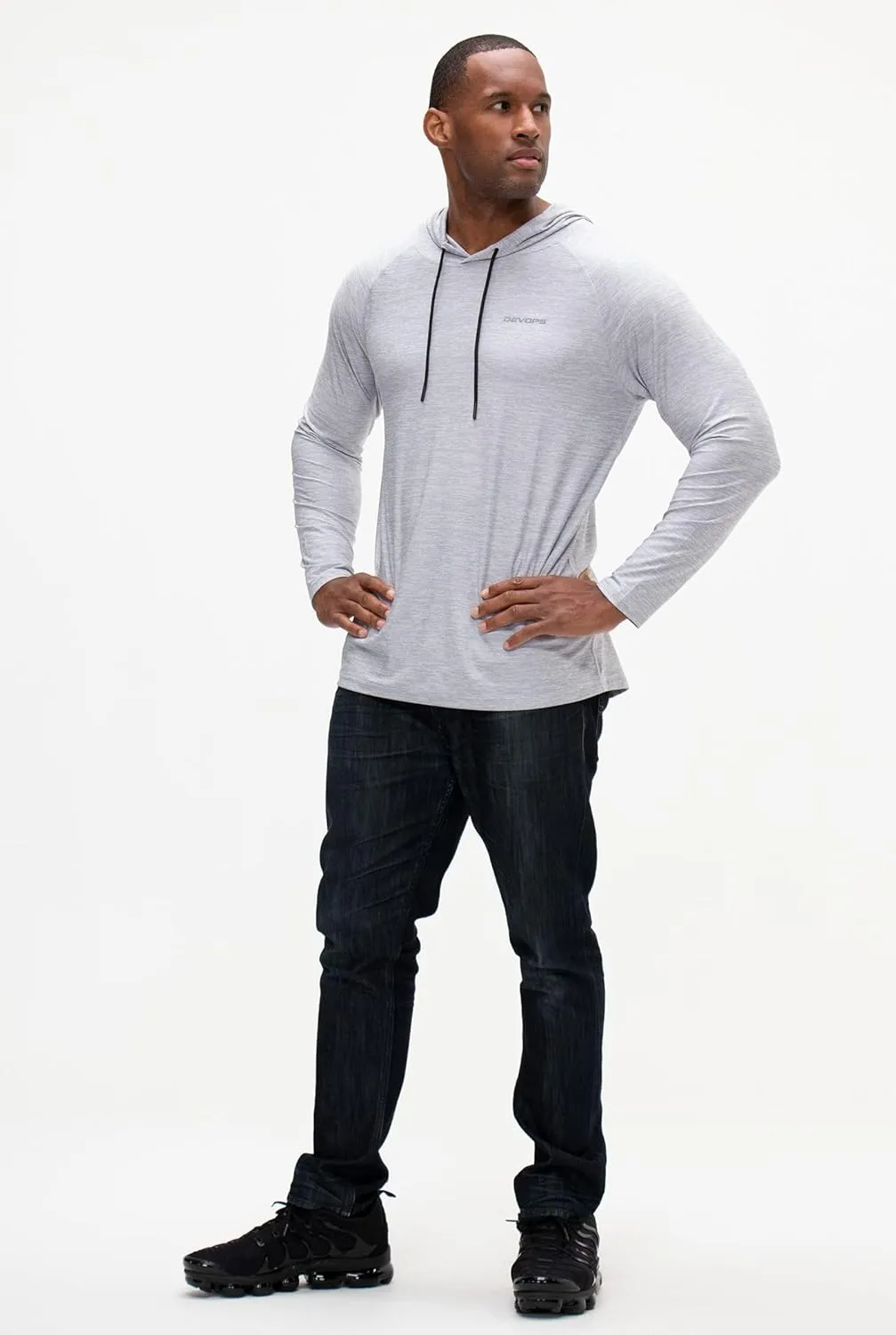DEVOPS Men's Hoodie Long Sleeve Fishing Hiking Running Workout T-Shirts
