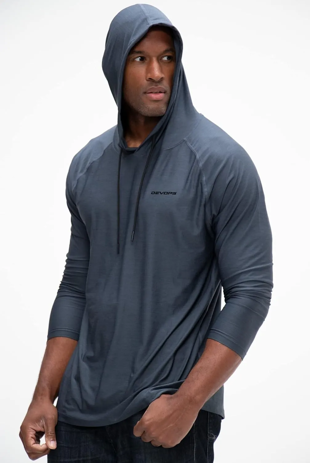 DEVOPS Men's Hoodie Long Sleeve Fishing Hiking Running Workout T-Shirts