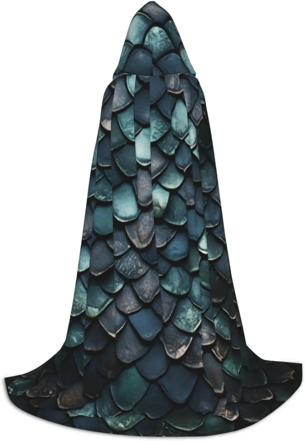 Dragon Colored Scales Halloween Cape For Teenagers, Hooded Cloak Long Cape Costume Cloak For Party Or Cosplay