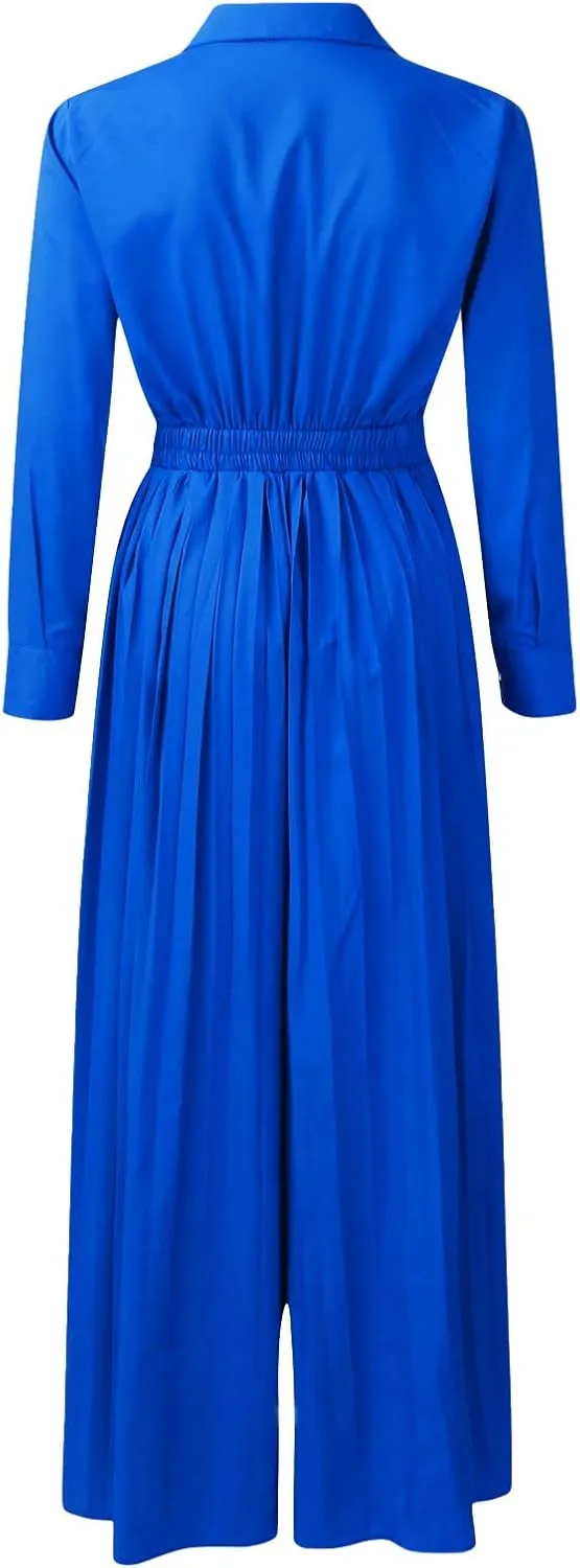 Dressy Jumpsuits for Women Evening Party Wedding Guest Plus Size Sleeveless Rompers Wide Leg Long Pants