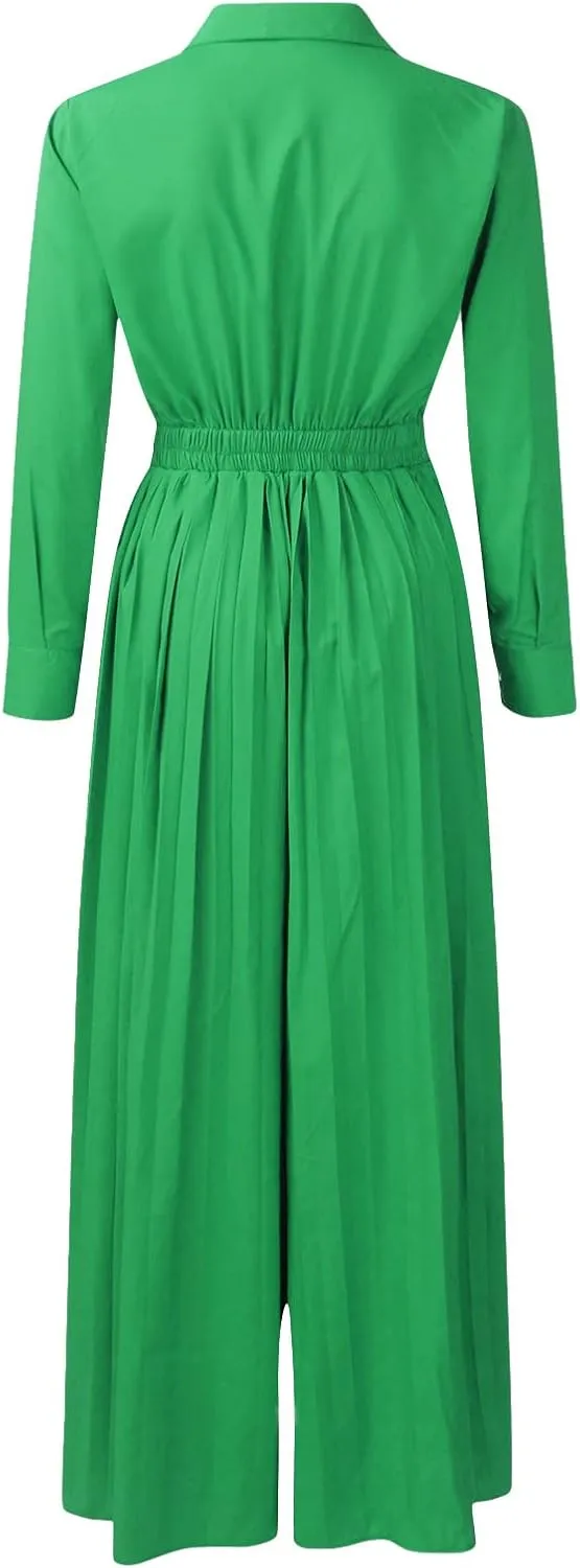 Dressy Jumpsuits for Women Evening Party Wedding Guest Plus Size Sleeveless Rompers Wide Leg Long Pants