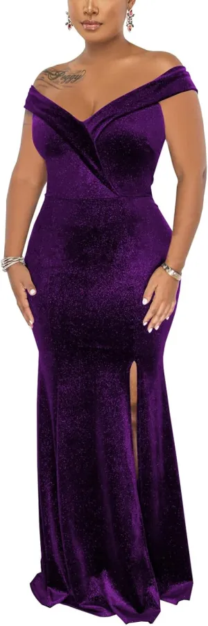 Elegant Off Shoulder Mermaid Bodycon Maxi Dress for Women Sexy Wedding Ruched Evening Gown Prom Cocktail Party Dress