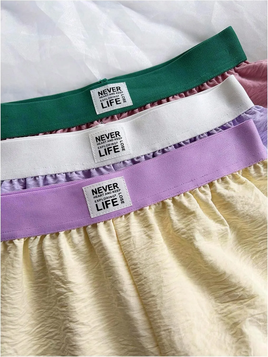 Floerns Women's 3 Pcs Boxer Shorts Color Block Comfy Lounge Pajama Shorts