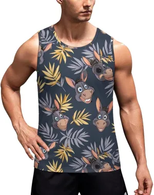 Funny Donkey Men's Tank Tops Summer Sleeveless T-Shirts Gym Workout Tee Casual Beach Tee