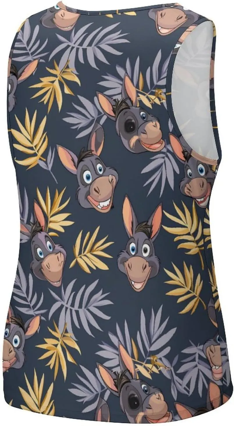 Funny Donkey Men's Tank Tops Summer Sleeveless T-Shirts Gym Workout Tee Casual Beach Tee
