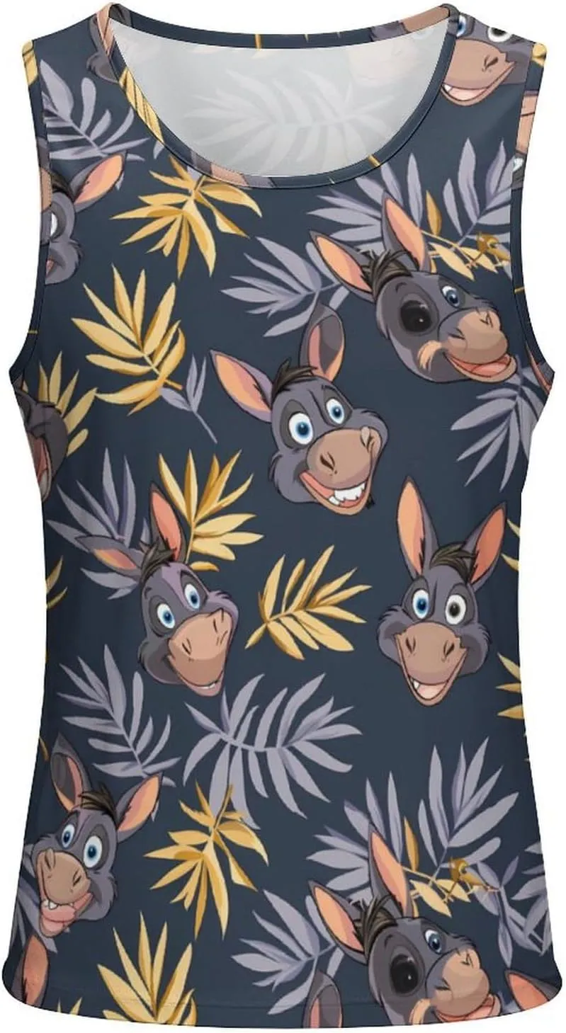 Funny Donkey Men's Tank Tops Summer Sleeveless T-Shirts Gym Workout Tee Casual Beach Tee