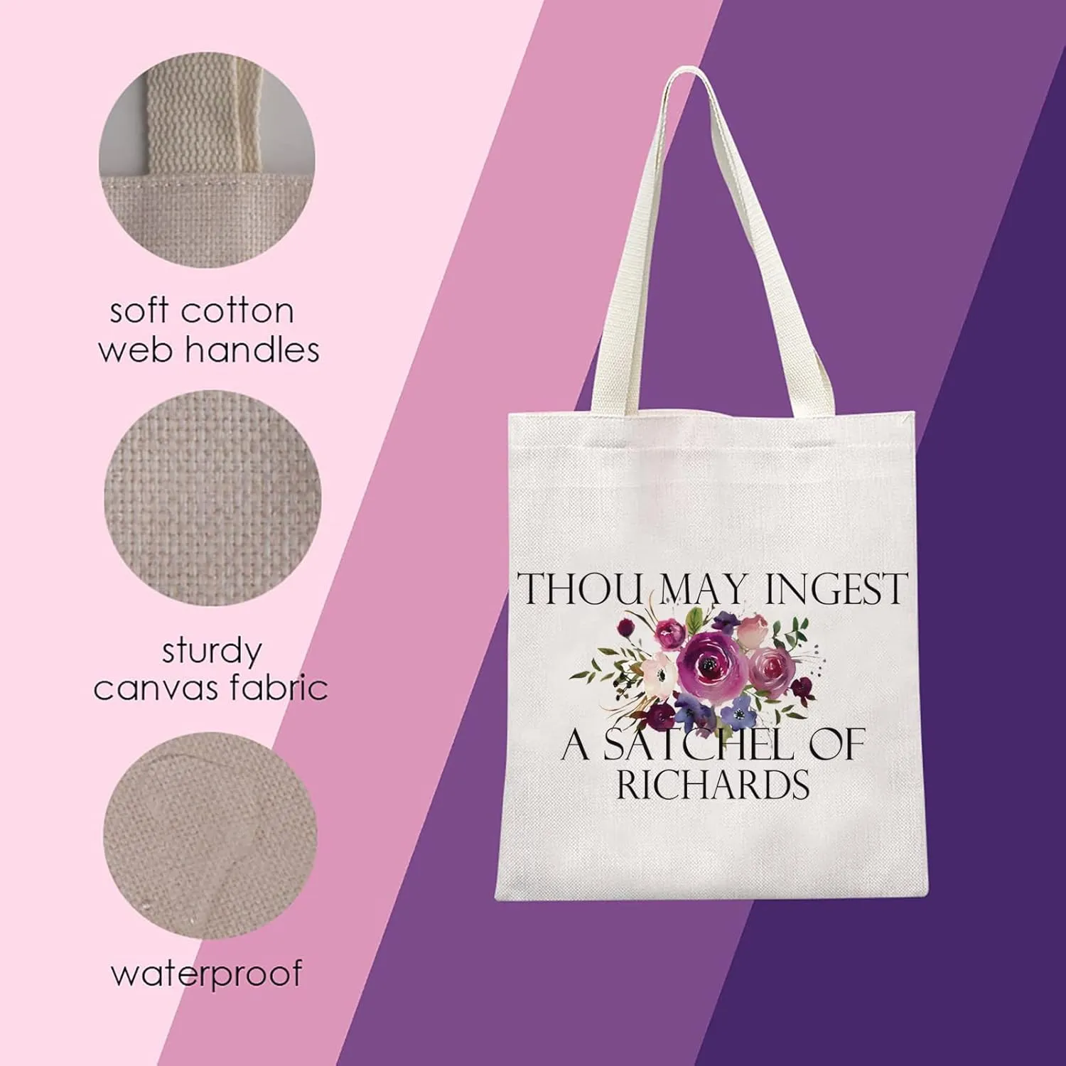 Funny Sarcastic Gift Thou May Ingest a Satchel of Richards Makeup Zipper Pouch Bag for Friends Adult Saying Joke (Tote)