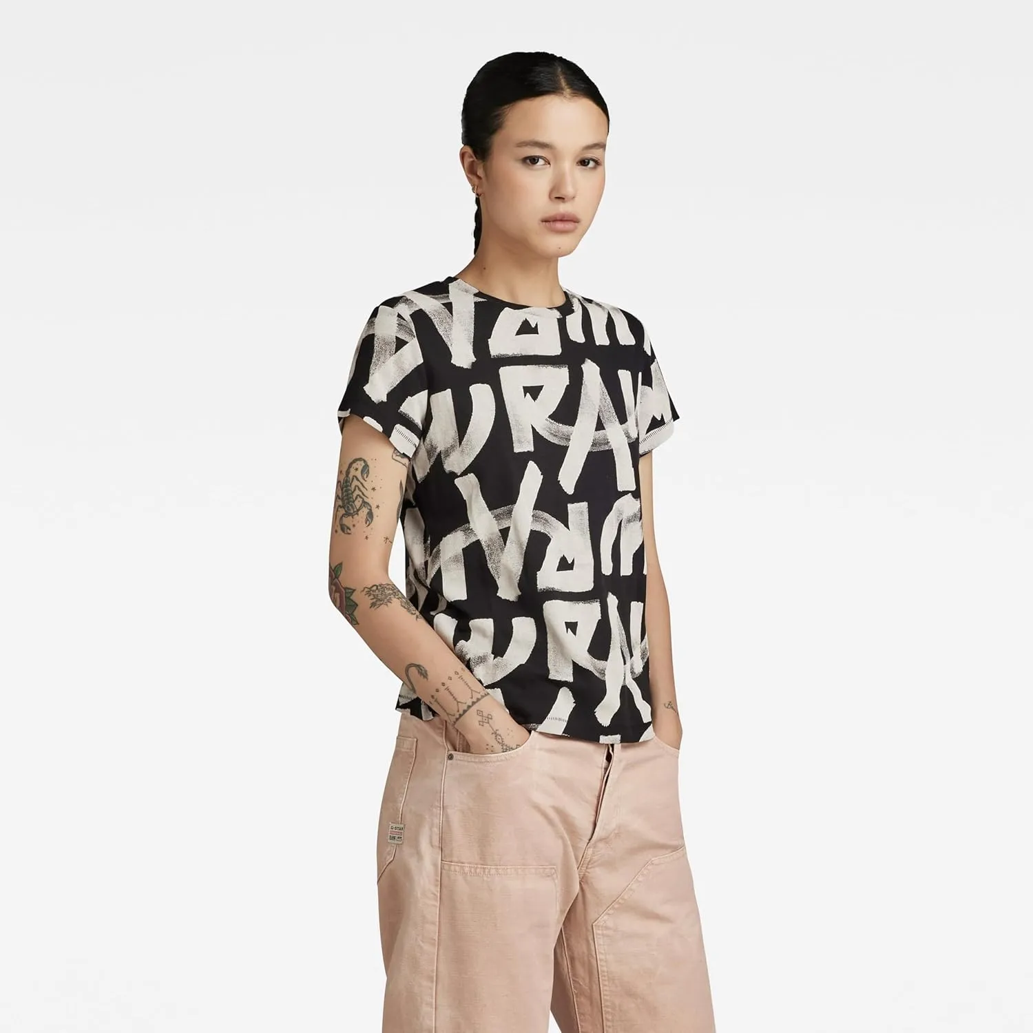 G-STAR Women's Calligraphy Allover Tops