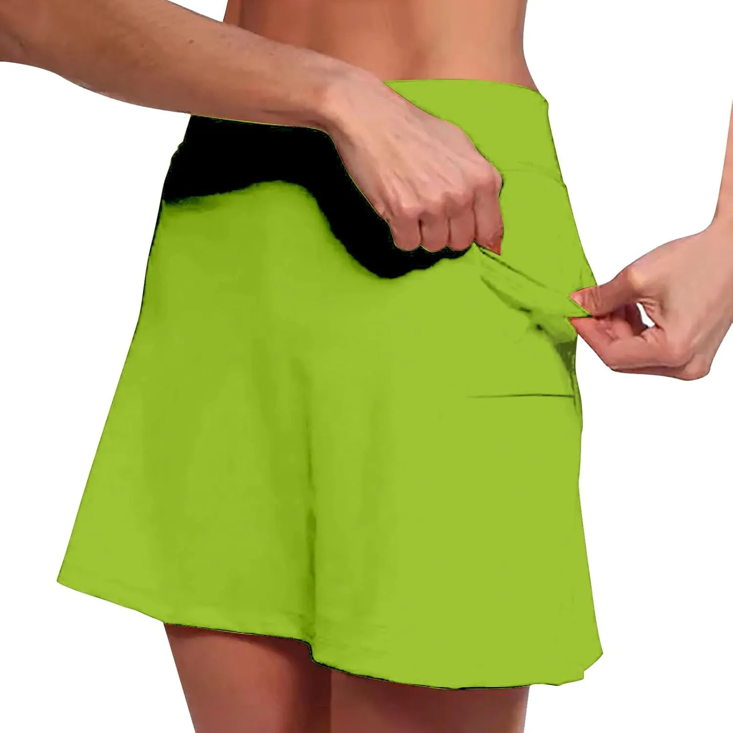 Golf Skirts for Women high Waisted Tennis Skirt with Pockets for Balls Womens Athletic Shorts Longer