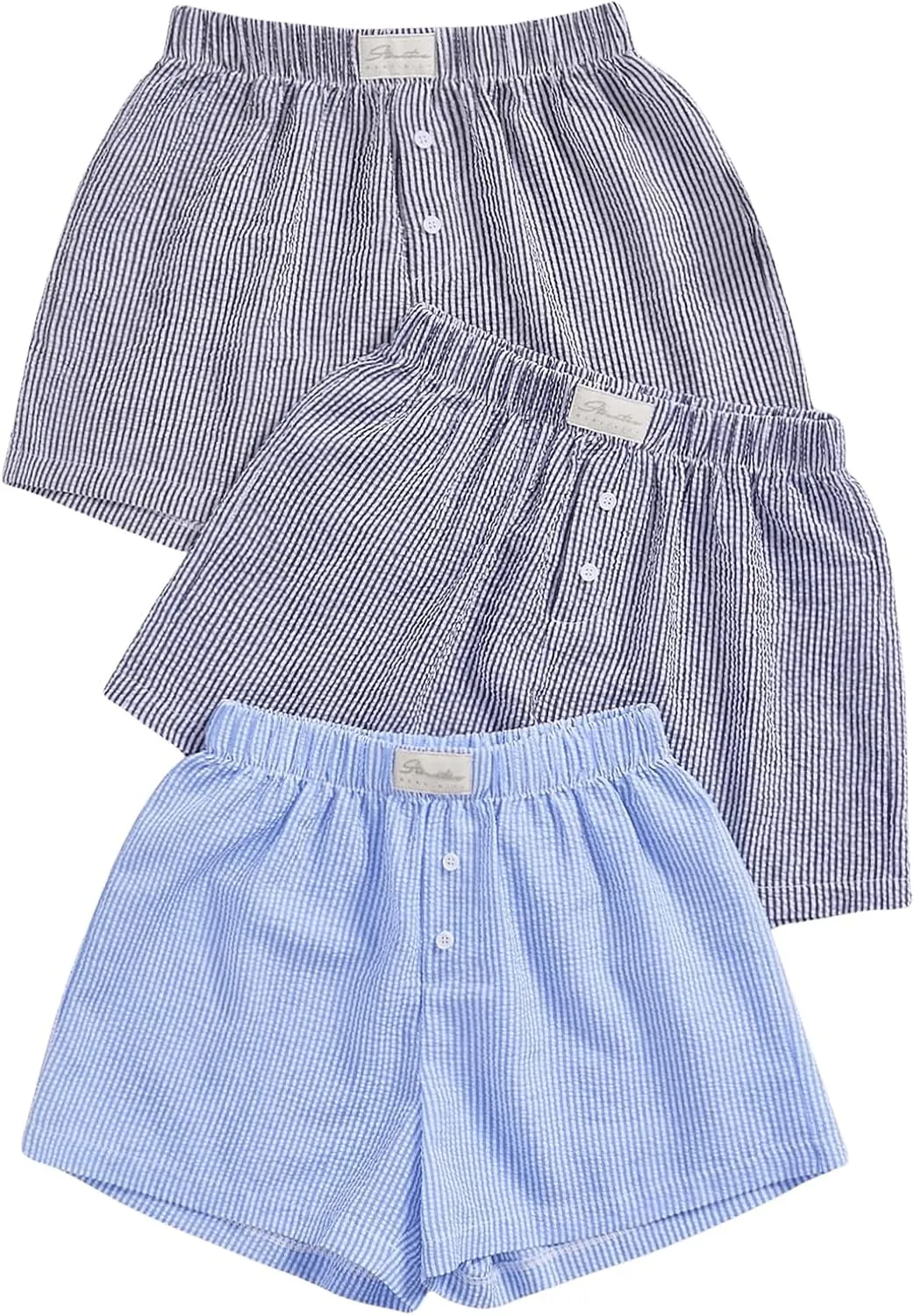 GORGLITTER Women's 3 Piece Plaid Pajama Shorts Elastic Waist Cute Pj Shorts