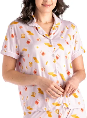 Hello Mello Lounge Short Sleeve Soft Pajama Top for Women