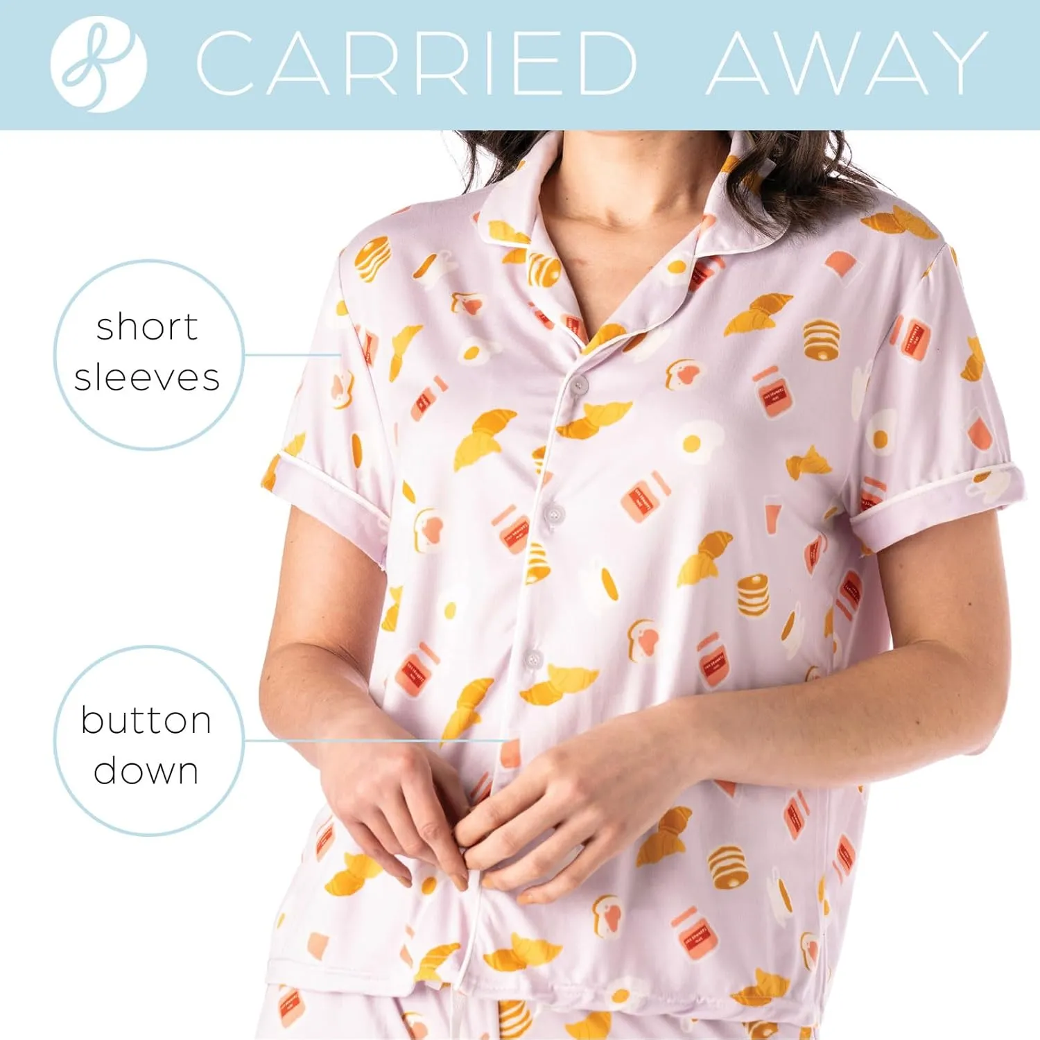 Hello Mello Lounge Short Sleeve Soft Pajama Top for Women