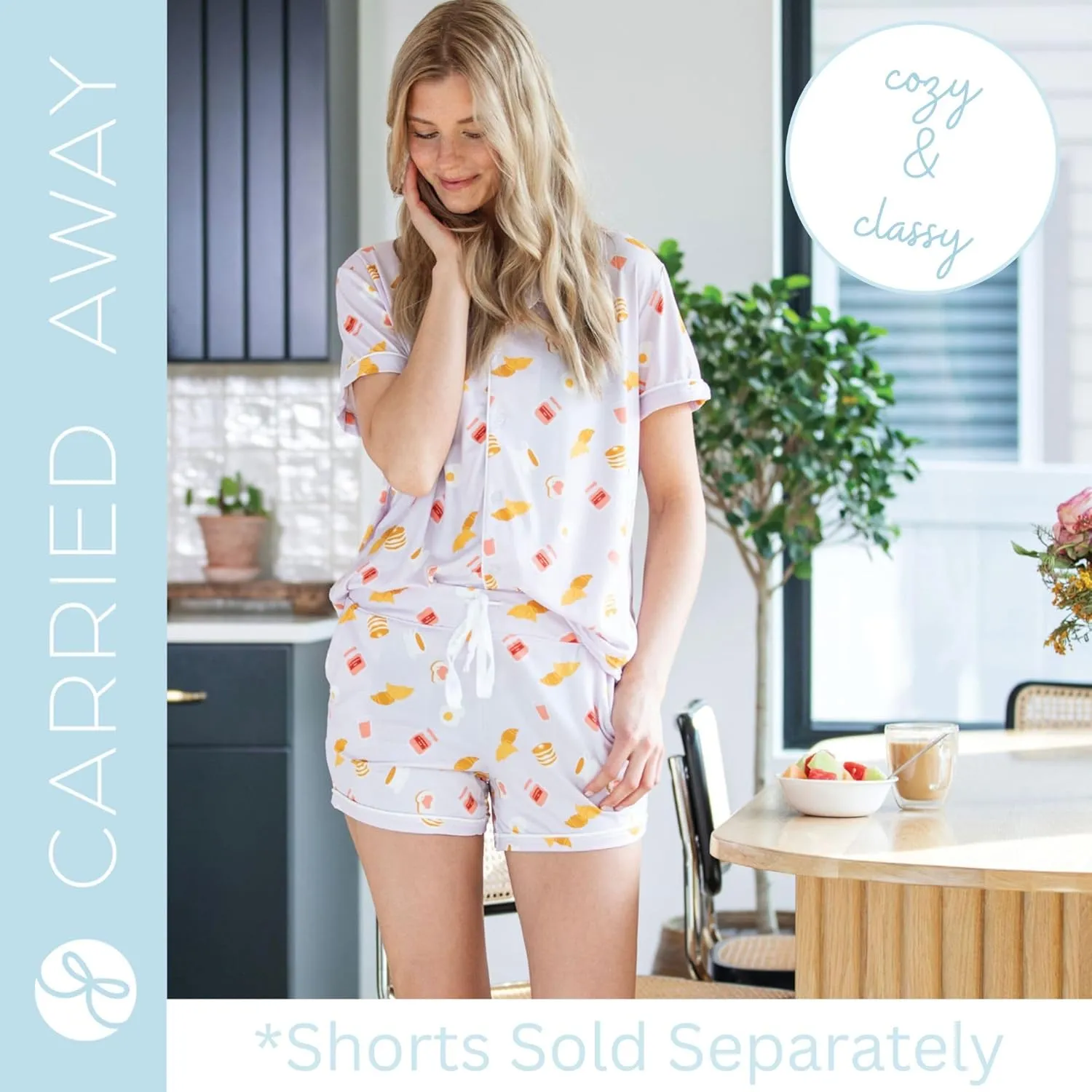 Hello Mello Lounge Short Sleeve Soft Pajama Top for Women