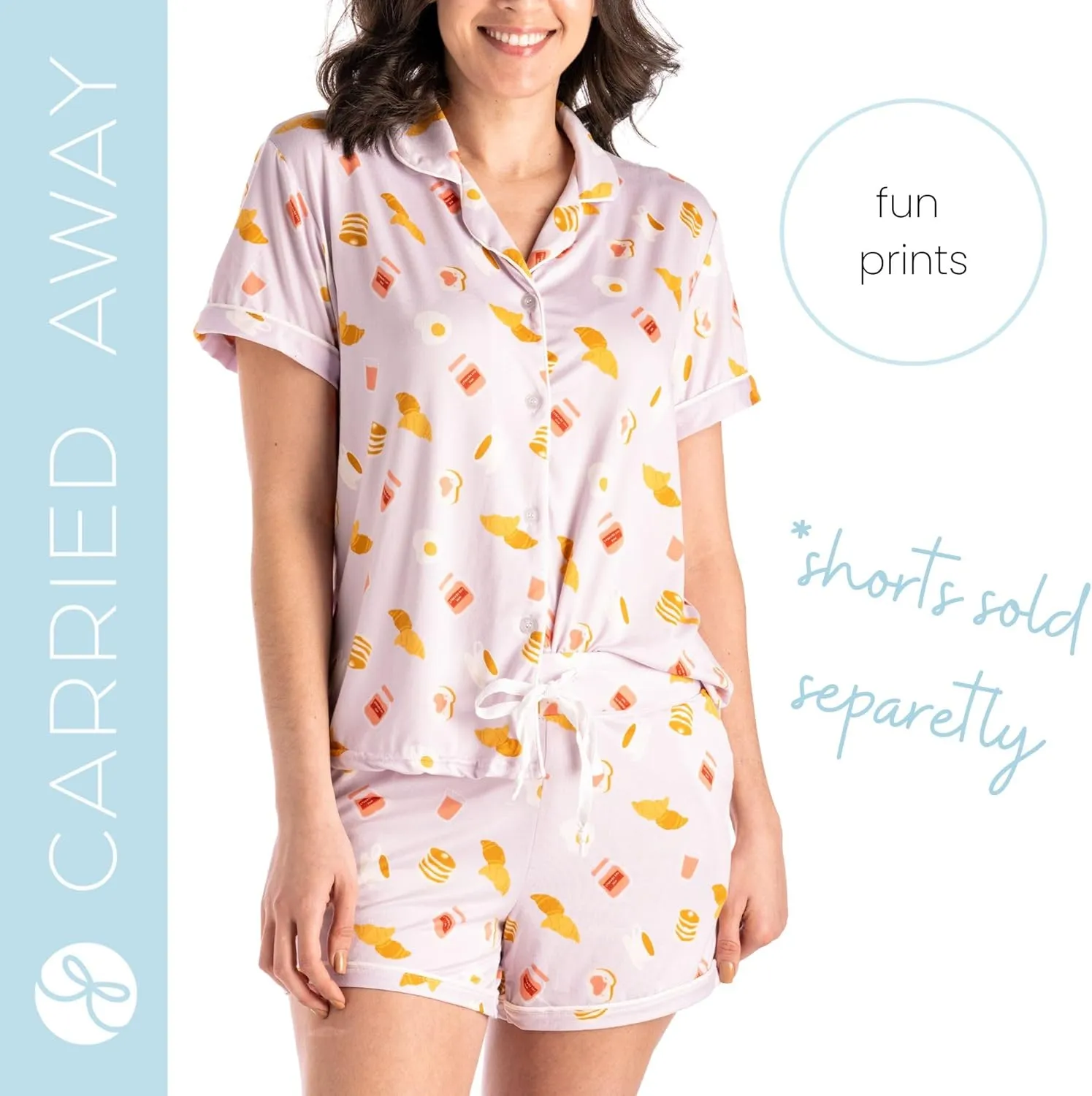 Hello Mello Lounge Short Sleeve Soft Pajama Top for Women