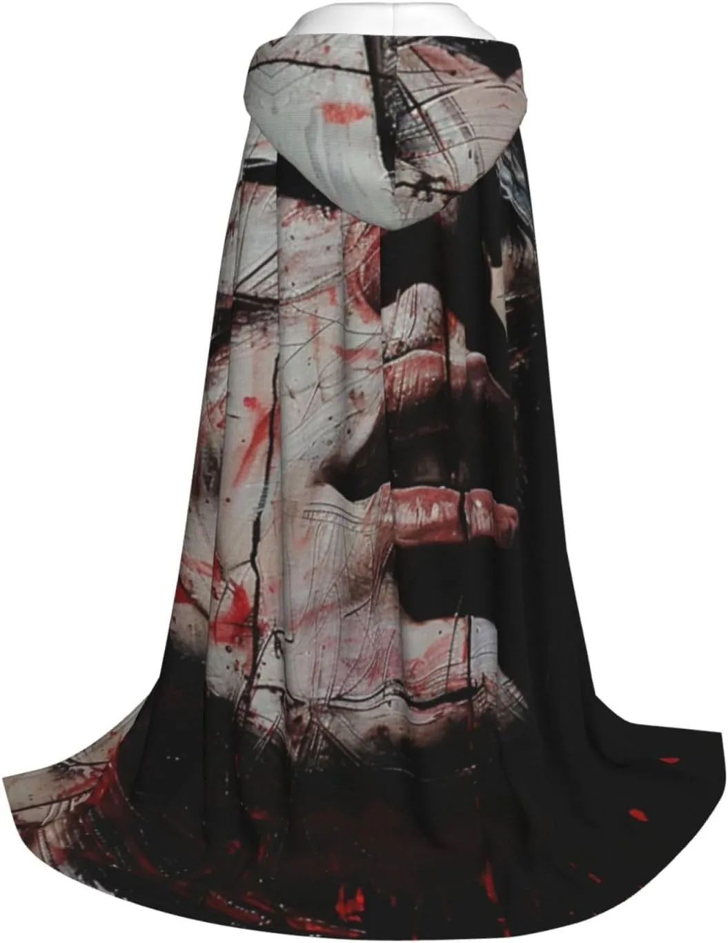 Horror Cartoon Halloween Cape For Teenagers, Hooded Cloak Long Cape Costume Cloak For Party Or Cosplay