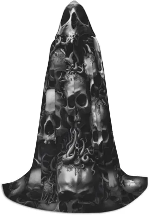 Horror Cartoon Halloween Cape For Teenagers, Hooded Cloak Long Cape Costume Cloak For Party Or Cosplay