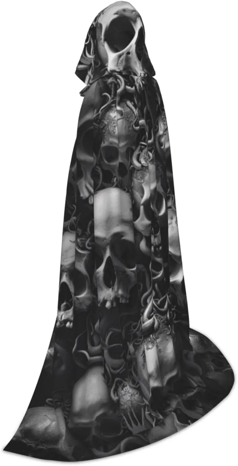 Horror Cartoon Halloween Cape For Teenagers, Hooded Cloak Long Cape Costume Cloak For Party Or Cosplay