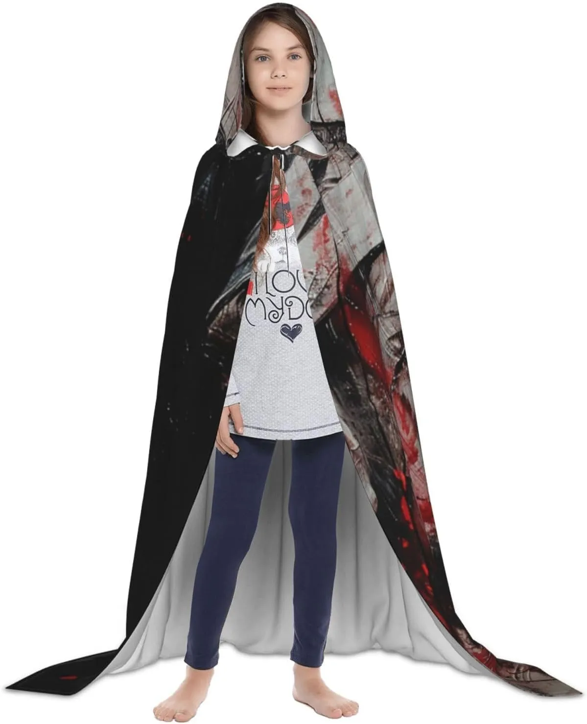 Horror Cartoon Halloween Cape For Teenagers, Hooded Cloak Long Cape Costume Cloak For Party Or Cosplay
