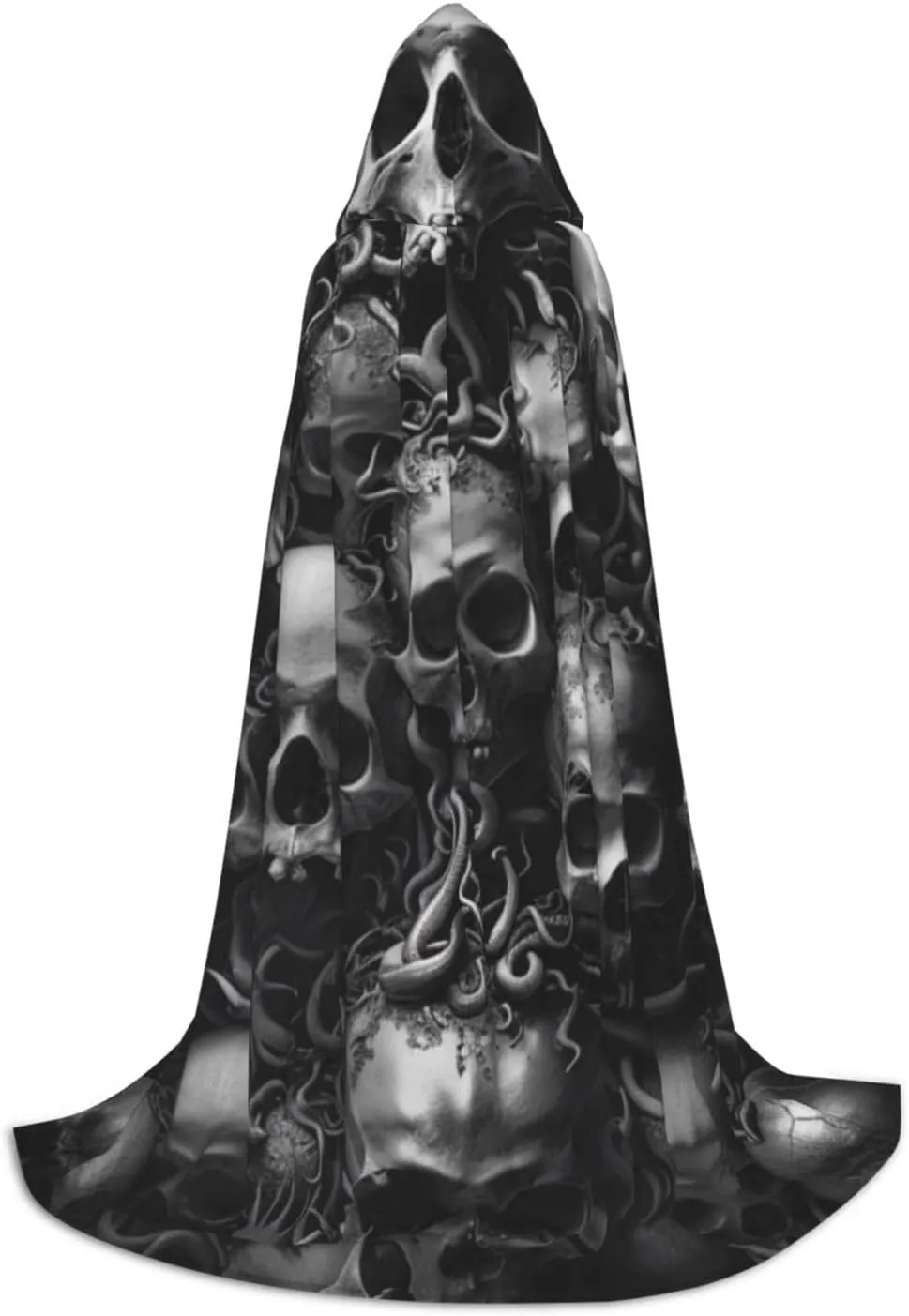 Horror Cartoon Halloween Cape For Teenagers, Hooded Cloak Long Cape Costume Cloak For Party Or Cosplay