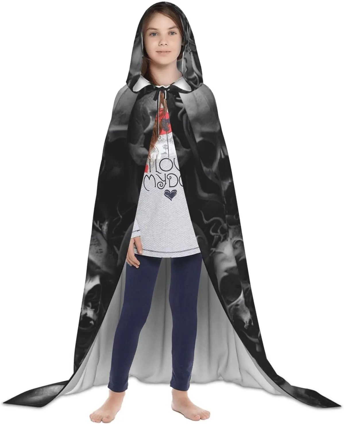 Horror Cartoon Halloween Cape For Teenagers, Hooded Cloak Long Cape Costume Cloak For Party Or Cosplay