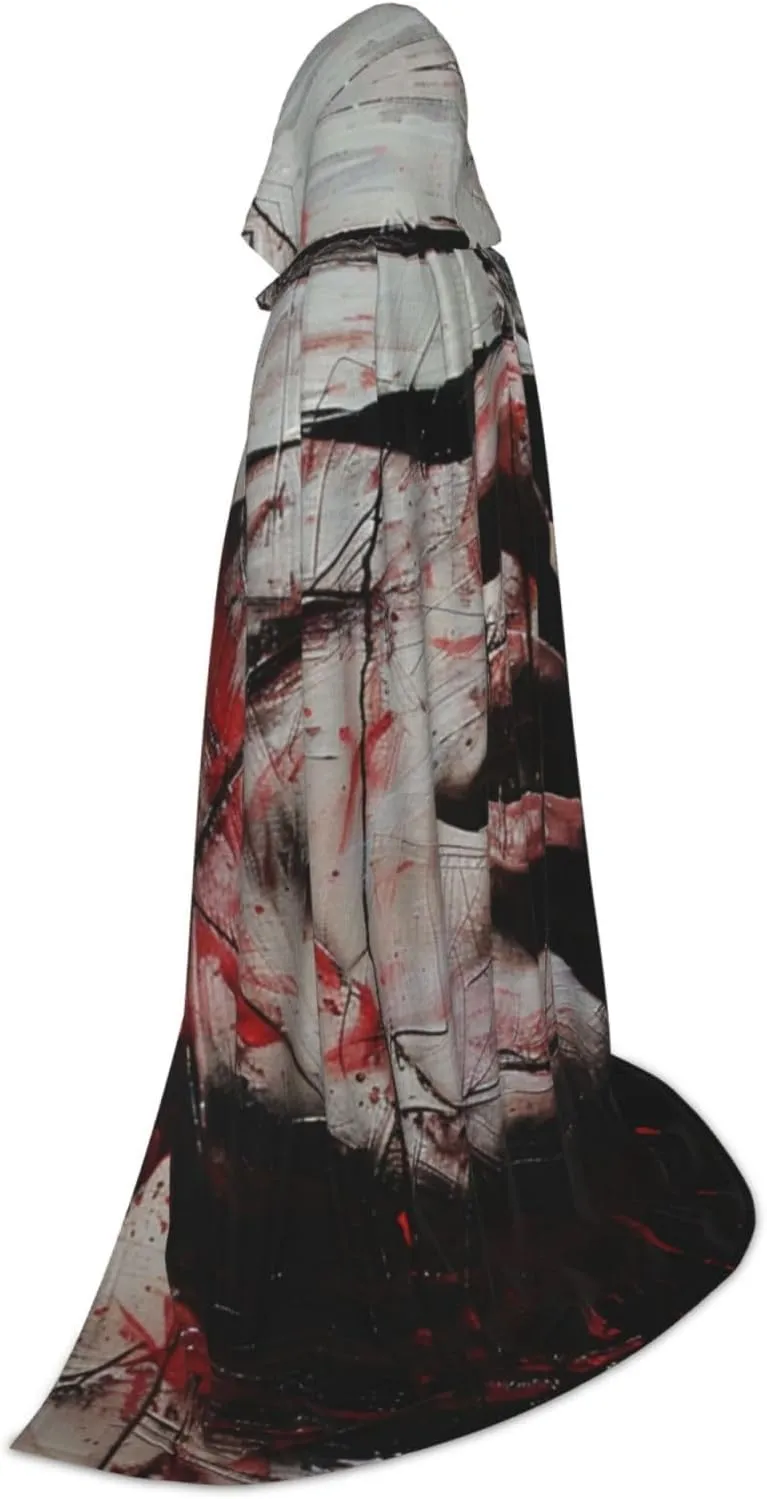 Horror Cartoon Halloween Cape For Teenagers, Hooded Cloak Long Cape Costume Cloak For Party Or Cosplay