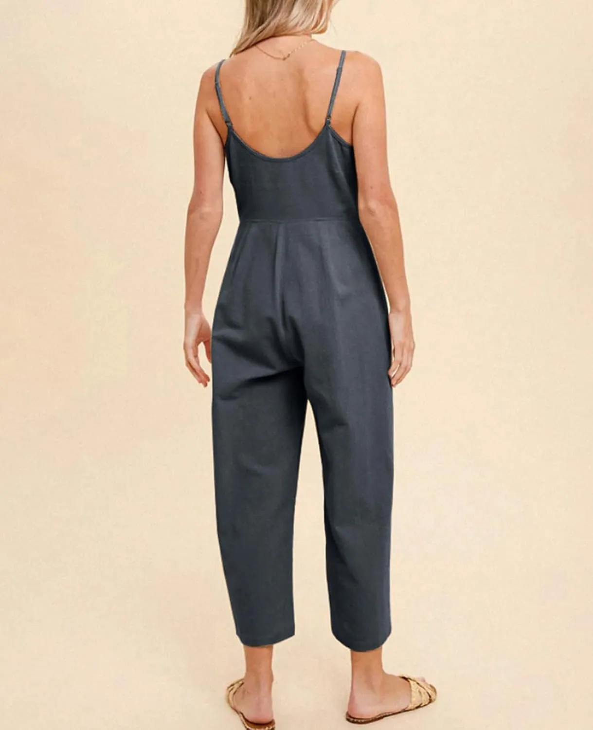HOTIAN Womens Linen Cotton Overalls Straps Jumpsuits Casual Loose Jumpers 2025 Baggy Rompers