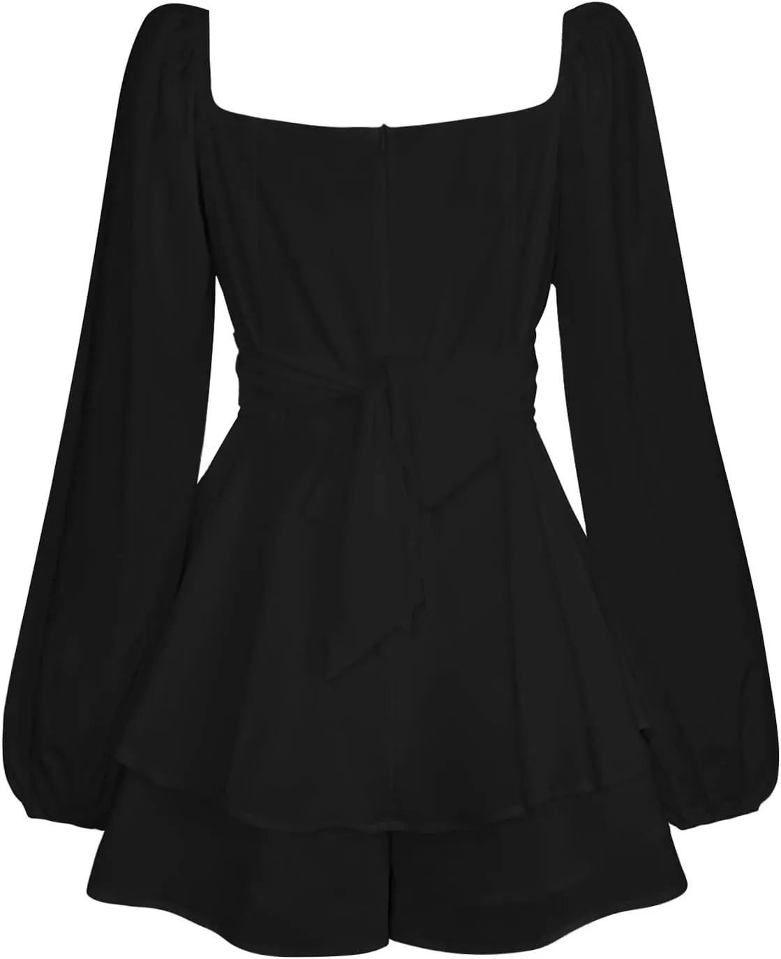 IBTOM CASTLE Women Off Shoulder Romper Boho Ruffle Chiffon Shorts Mini Dress Tie Bot Party Overall Playsuits Jumpsuit