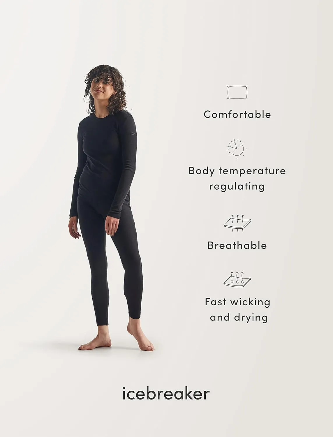 Icebreaker Merino Women's 200 Oasis Long Sleeve Thermal Cold Weather Base Layer T-Shirt
