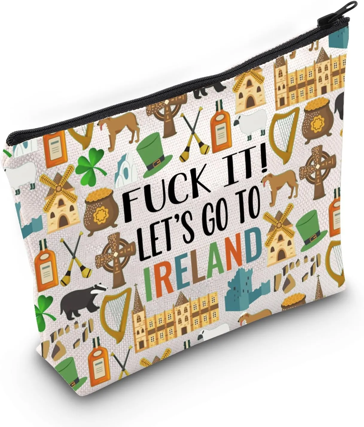 Ireland Cosmetic Makeup Bag Ireland Travel Gift Ireland Travel Pouch Girls Trip to Ireland Gift for Her (Ireland)