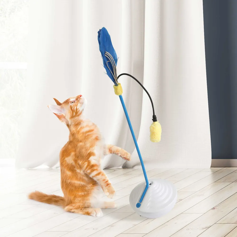 JW Catnip Mister Toy for Cats (White/Blue)