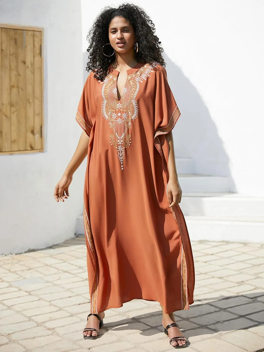 Kaftan Cover up for Women Maxi Beach Dresses Plus Size Caftan Loungewear African Muumuu Dress Lightweight Beachwear