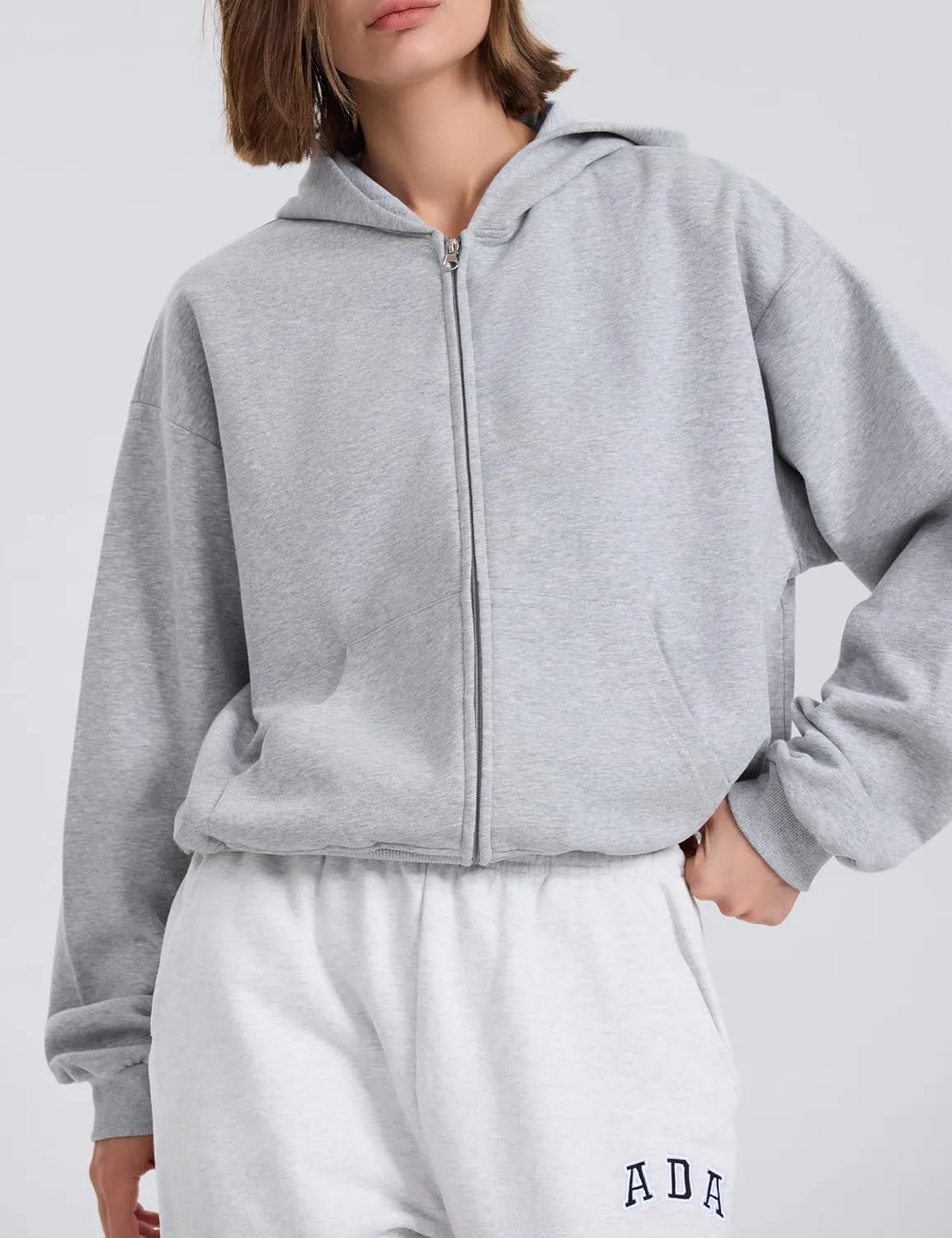 kayamiya Women's Zip Up Hoodie Cropped Long Sleeve Fleece Sweatshirts Casual Jackets With Pockets