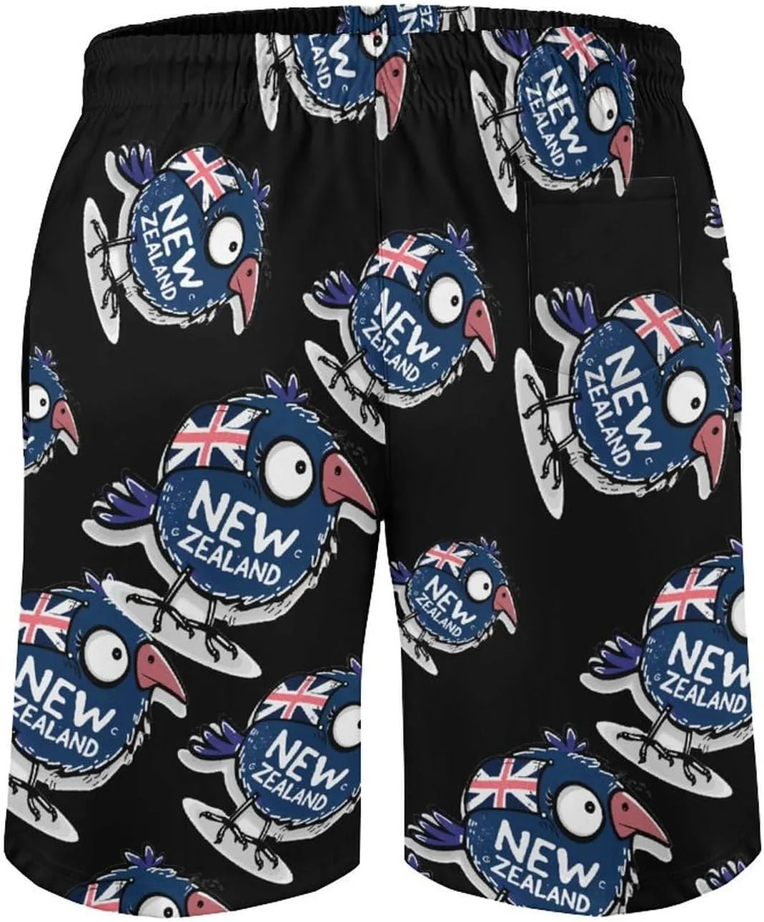 Kiwi Bird New Zealands Flag Men's Swim Trunks Quick Dry Board Shorts Breathable Summer Beach Shorts Bathing Suits