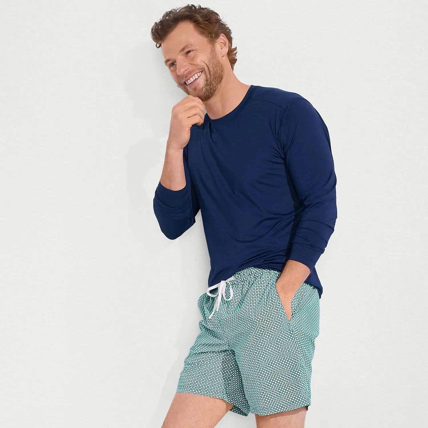 Lands' End Men's 7 Inch Volley Hydroliner Swim Trunks