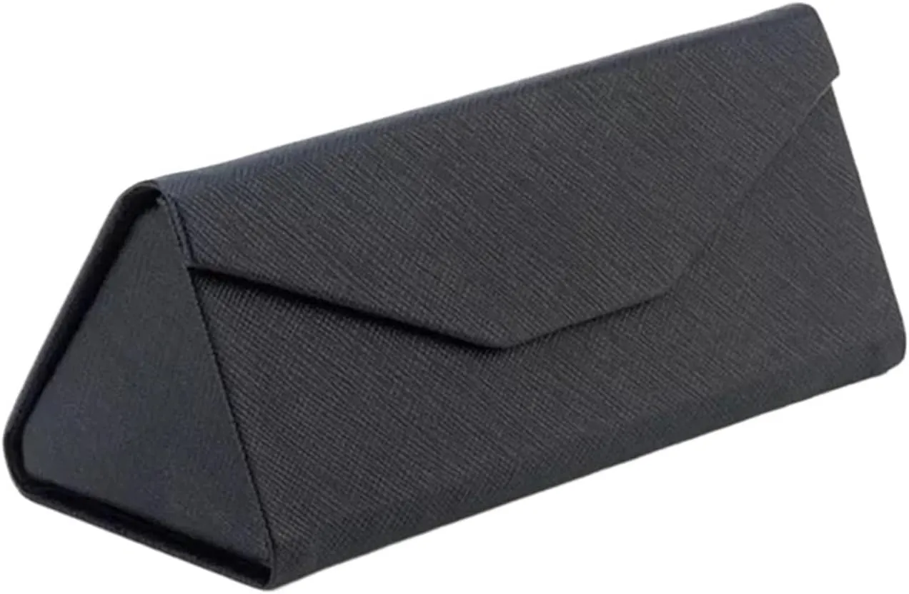 Leather waterproof glasses case, folding triangle sunglasses case bag, glasses accessories