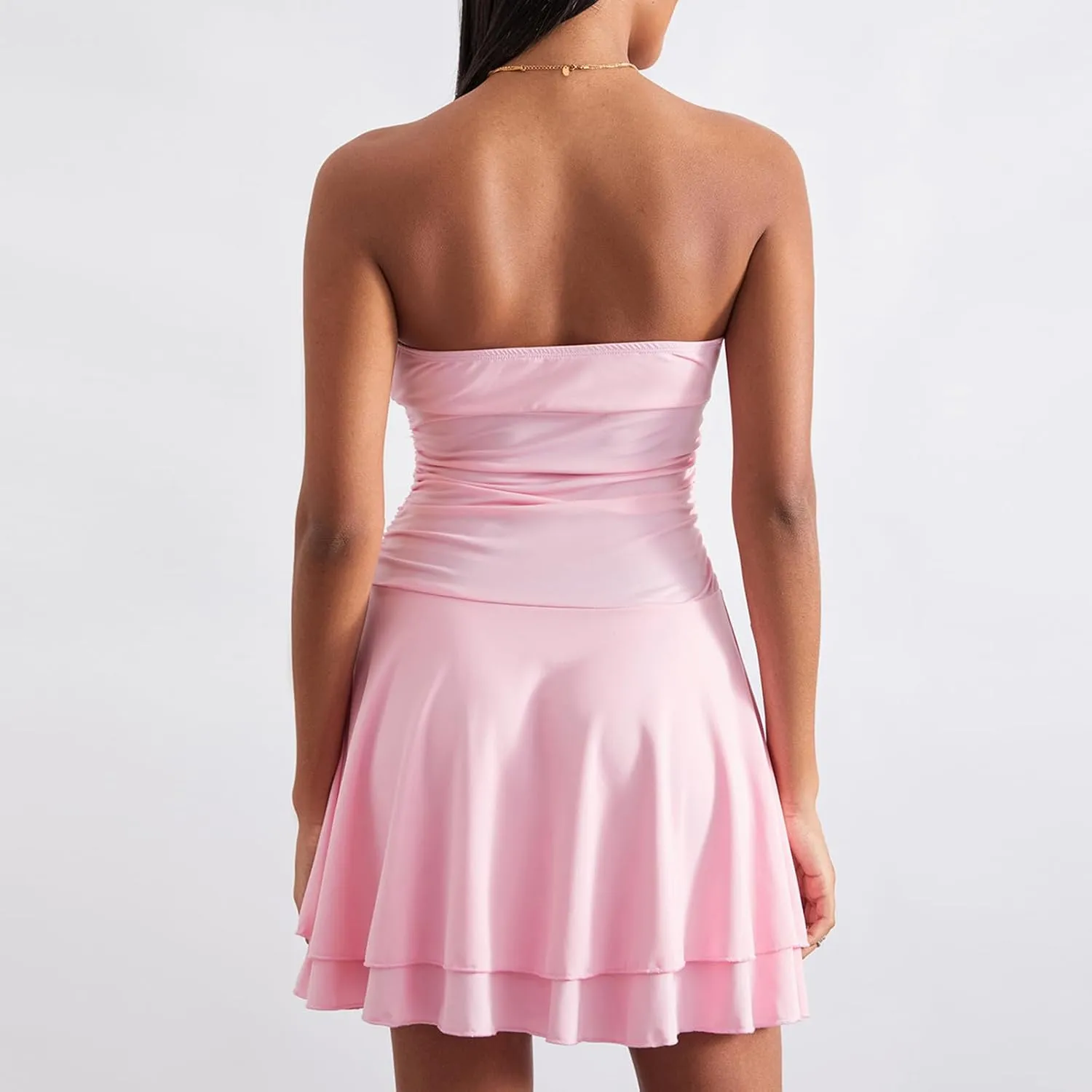lisenraIn Women Strapless Tube Dress Y2k Off Shoulder Short Tube Dress Summer Sexy Going Out Mini Dress Party Clubwear