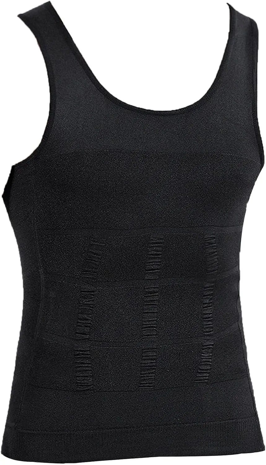 Maiyifu-GJ 5 Pack Men's Shapewear Tank Top Muscle Gym Compression Shirts Athletic Workout Sleeveless Slimming Undershirts