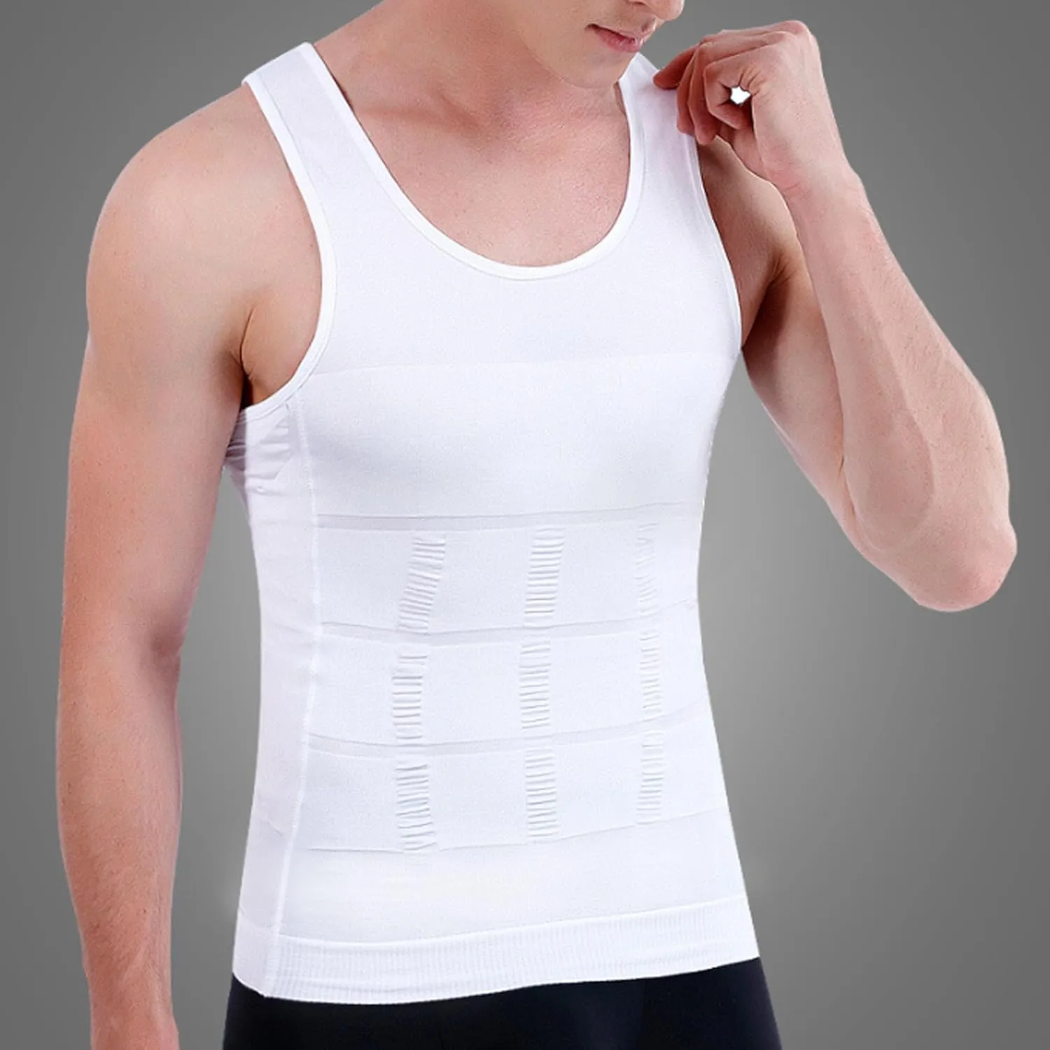 Maiyifu-GJ 5 Pack Men's Shapewear Tank Top Muscle Gym Compression Shirts Athletic Workout Sleeveless Slimming Undershirts