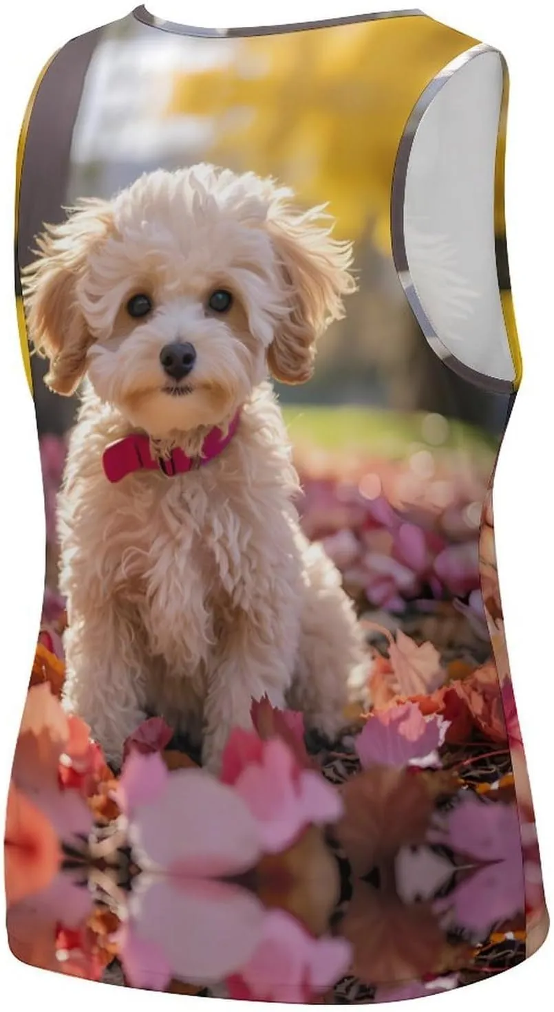 Maltipoo Dog Mens Tank Top Undershirt Sleeveless Gym Vest Workout T-Shirts