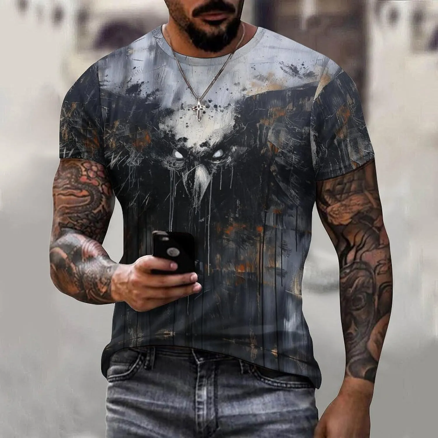 MARSVOVO Mens Camo T-Shirt Tops 2024 Novelty Graphic Casual Short Sleeve Sportswear Fashion Cotton Loose Workout Tee