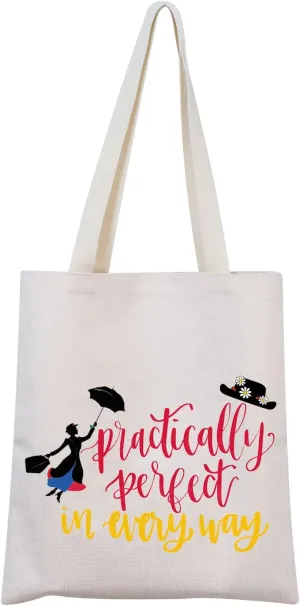 Mary Pop-p Cosmetic Make up Bag Mary Pop-p Gift Practically Perfect in Every Way Makeup Zipper Pouch Bag for Women (Tote)