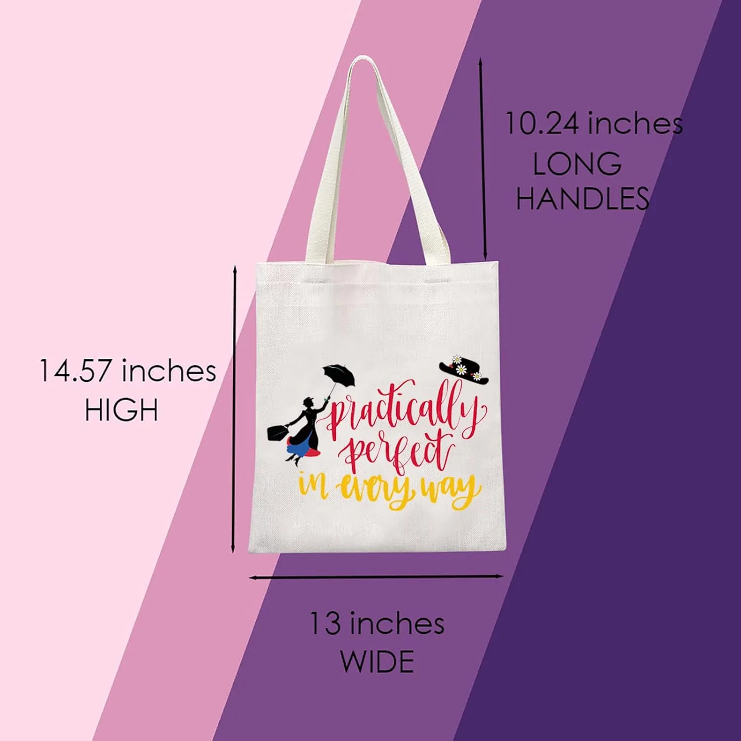 Mary Pop-p Cosmetic Make up Bag Mary Pop-p Gift Practically Perfect in Every Way Makeup Zipper Pouch Bag for Women (Tote)