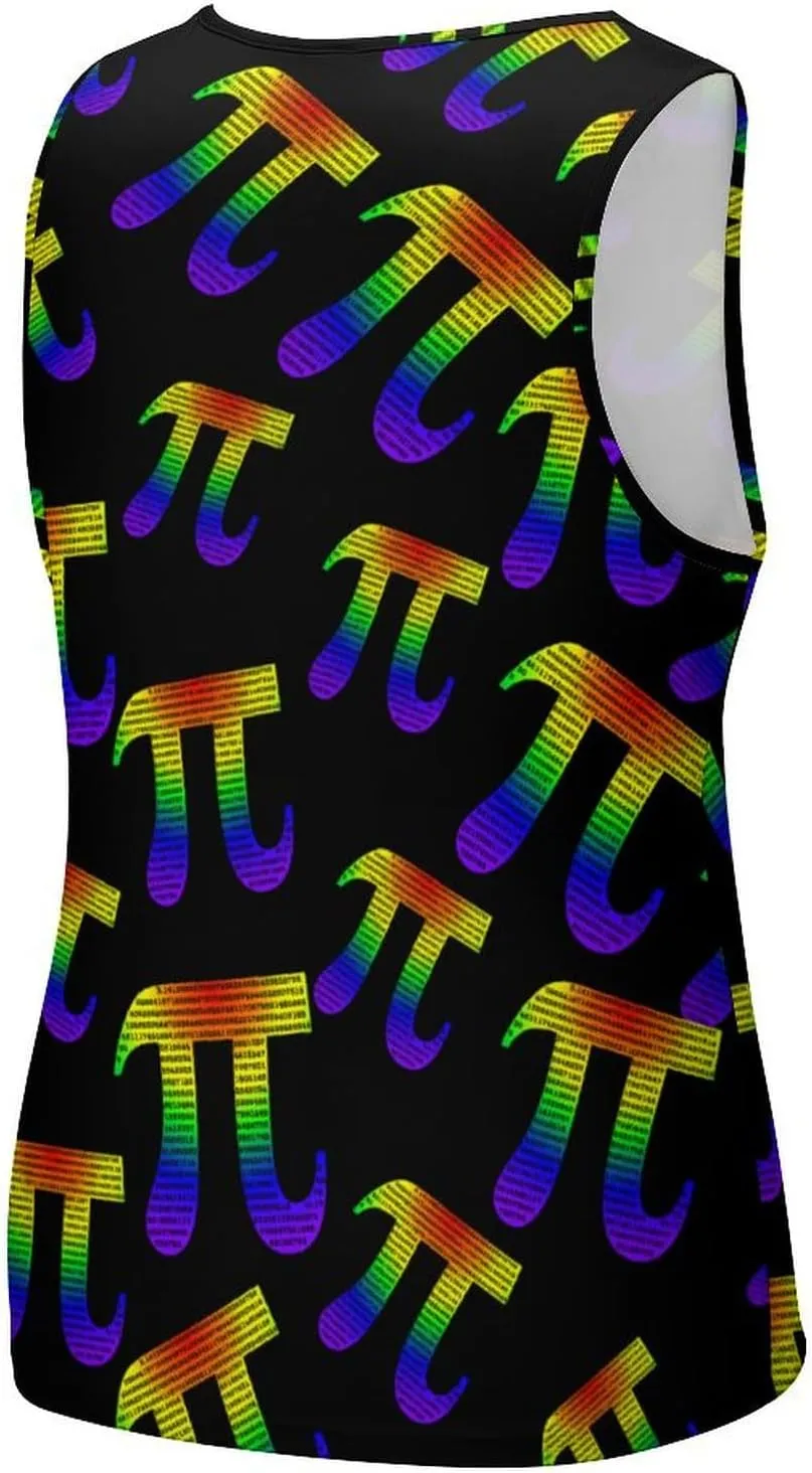 Math PI Men's Tank Tops Summer Sleeveless T-Shirts Gym Workout Tee Casual Beach Tee