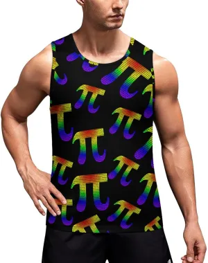 Math PI Men's Tank Tops Summer Sleeveless T-Shirts Gym Workout Tee Casual Beach Tee