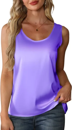 Mawor Silk Satin Tank Top for Women Summer Camisole Tops 2025 Sleeveless Blouse Dressy Business Casual Shirt Trendy Cute Cami